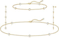 Tennis Necklace Bracelet for Women, Dainty Sterling Sliver Choker Necklace Crystal Link Bracelet Stud Earrings for Women Wedding Jewelry for Bride Jewelry Set Accessories