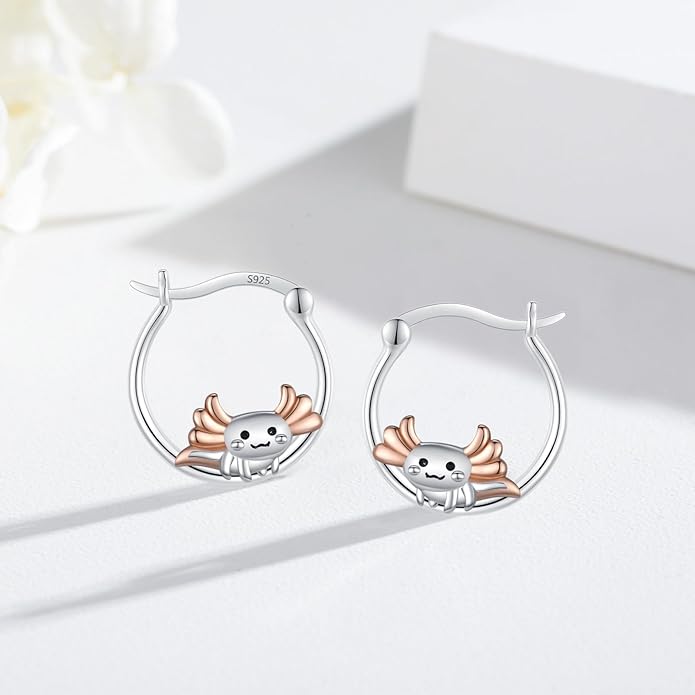 JUSTKIDSTOY Hypoallergenic Panda/Unicorn/Hummingbird/Dolphin Hoop Earrings for Women 925 Sterling Silver Animal Huggie Hoop Earrings Jewelry Gifts for Sensitive Ears