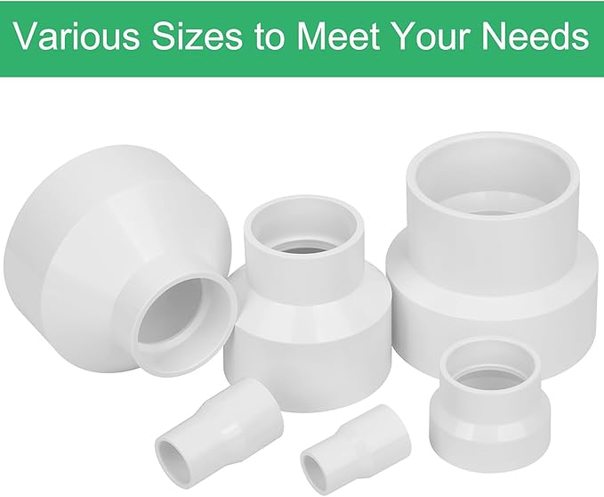 4" x 3" PVC Increaser/Reducer Coupling Adapter Schedule 40 PVC Slip Reducing - Image 5