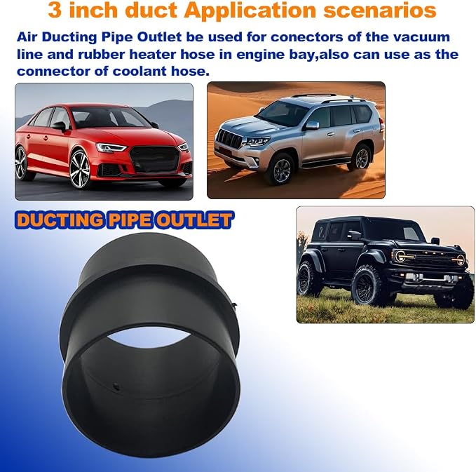 Car Air Ducting Connector Straight Air Heater Duct Joiner Connector Pipe 3'' - Image 6