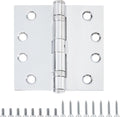 TDCHINGES Heavy Duty Door Hinges 4.5 Inch x 4 1/2" Polished Chrome Square | 1 by TDCHINGES