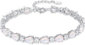Birthstone Tennis Bracelet for Women 925 Sterling Silver Pear Shaped Gemstone Jewelry Gifts for Her
