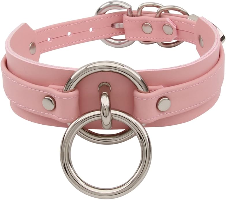 Lookook Fashion O-Ring Faux Leather Choker Necklaces Collar For Womens