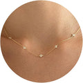 VRIUA Necklaces for Women - 14K Gold/Silver Plated Dainty Chain Necklace with Five Charms: Diamond, Bow, Snowflake, Cross, Flower, Clover, Butterfly, Heart, Star of David, and Star Trendy Jewelry