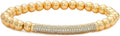 GOOJIDS Surfer Heishi Clay Bead Bracelets for Women Bohemian Stackable Gold Plated Beaded Stretch Bracelets Elastic Layering Friendship Bracelets Set Boho Jewelry