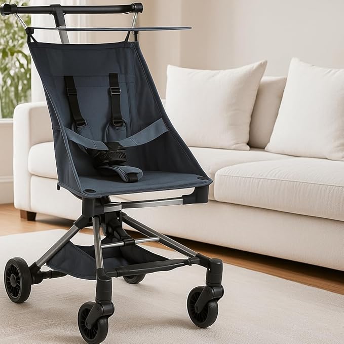 Lightweight Baby Travel Stroller – Compact & Airplane-Friendly Design, One-Hand Fold, 8.4 Lbs Carbon Fiber Frame, Breathable Fabric, Overhead Luggage Compatible, Perfect Infant & Toddler Stroller,Blue