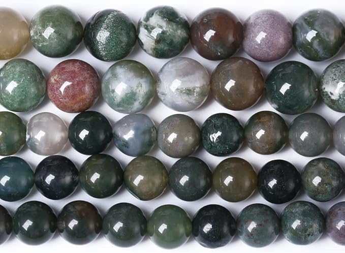 90pcs 4mm Natural Indian Agate Gemstone Beads Smooth Round Loose Spacer Beads for Jewelry Making DIY Bracelet Necklace 15" Strand (Indian Agate, 4mm)