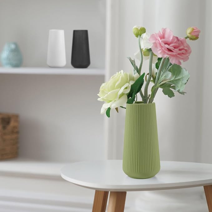 XL Saga Green Ceramic Vase, GUKJOB Cute Flower Vase - Image 5
