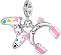Birthday Fashion Love Heart Dangle Charm 925 Sterling Silver Charms fits Bracelets and Necklace Pendant Bead Charms Jewelry Present for Women Family Friends