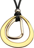 GelConnie Boho Necklaces for Women Vintage Silver Circles Long Pendant Necklace Cowgirl Sweater Necklace Adjustable Leather Choker Necklace for Women