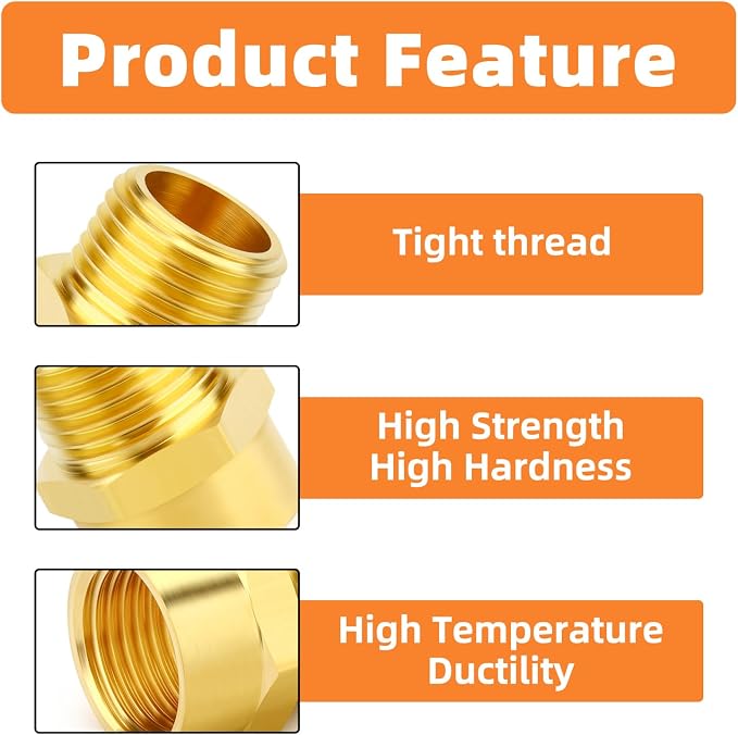 GASHER 5Pcs 1" G Thread Female × 1" NPT Thread Male Brass Pipe Fitting Adapter - Image 3