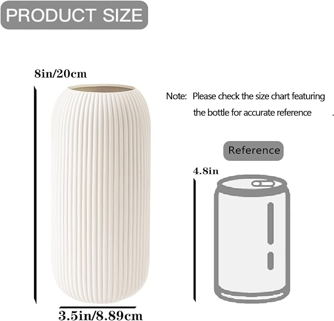Ceramic Vase for Flowers – Modern Small Ribbed Textured Flower Vase for Home - Image 5