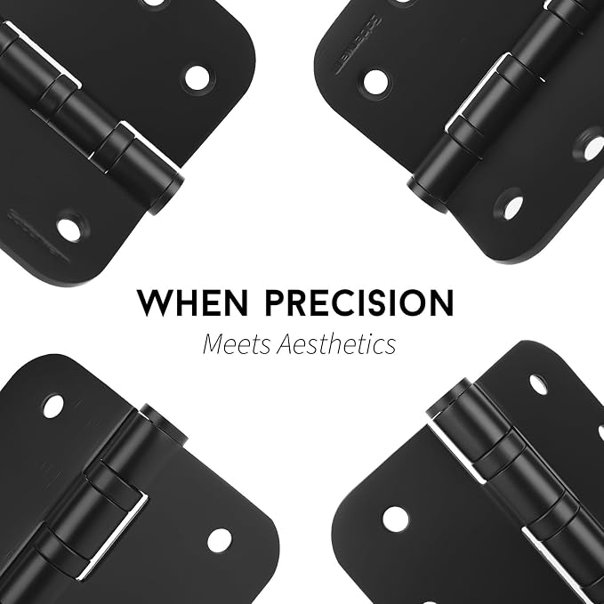 goldenwarm 6 Pack 4'' Black Ball Bearing Door Hinges – Heavy Duty Stainless - Image 4