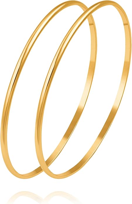 PERNNLA PEARL Dainty Gold Bar Bracelet for Women Simple Delicate Thin Cuff Bangle Hook Bracelet 18K Gold Plated Handmade Minimalist Jewelry