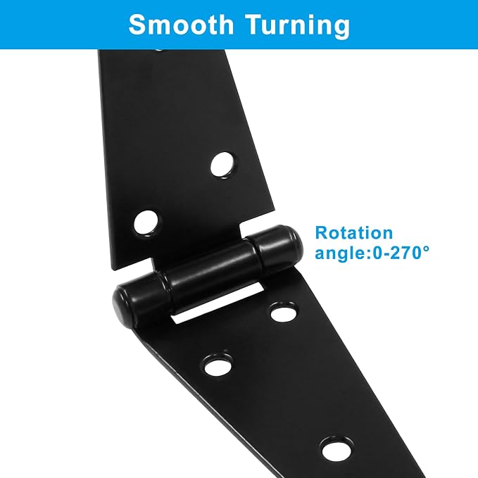 Hordion 4Pcs Strap Hinge Shed Door Hinges, 6 Inch Heavy Duty Gate Hinges | - Image 4