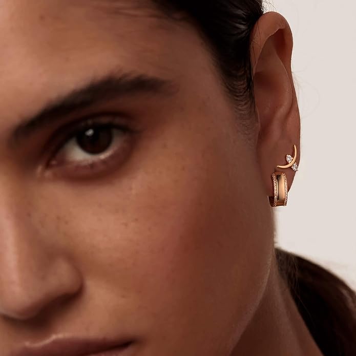 MYEARS Women Earrings Gold Huggie Hoop Ear Stud Cuff 14K Small Simple Hypoallergenic Everyday Jewelry