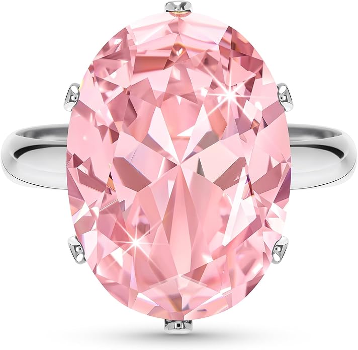 Linawe Cubic Zirconia Imitation Diamond Moissanite Rings for Women, 14K Gold/Rose Gold/Silver Adjustable Chunky Ring, Costume Rhinestone Jewelry for Wedding Engagement