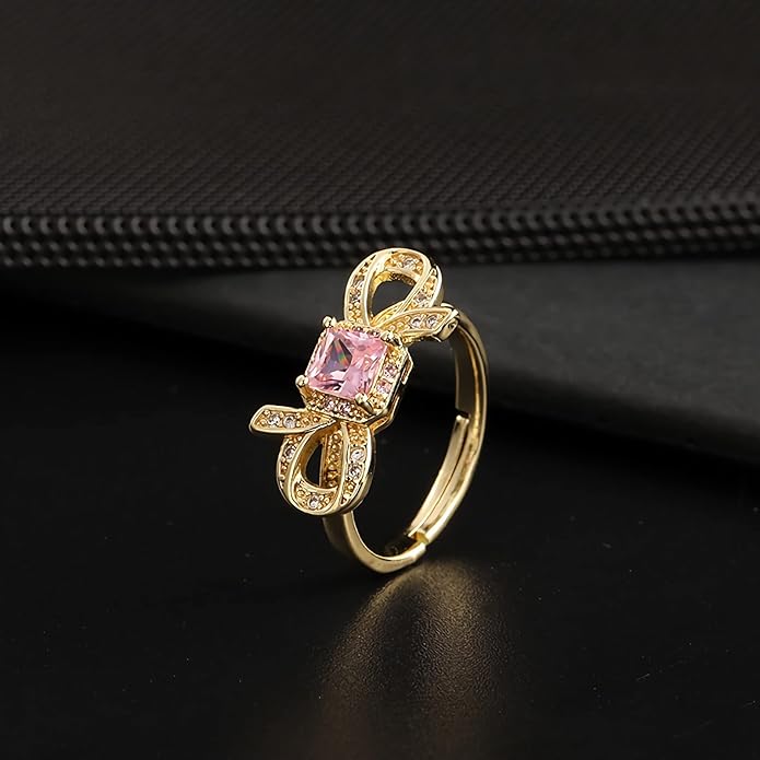 Gold-Plated Butterfly Rings - Vintage Snake Statement Rings with Cubic Zirconia for Women Adjustable Open Rings