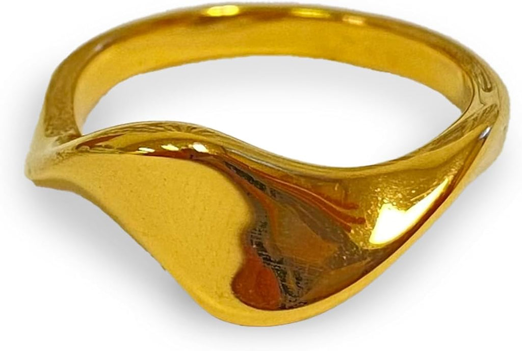 Elegant 18K Gold Plated Stainless Steel Ring – Fine Metal-Plated Jewelry with Durable, Scratch-Resistant Design for Daily Wear & Special Occasions
