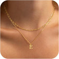 14K Gold Plated Initial Necklaces for Women Dainty Layered Letter Pendant Necklace Cute Choker Necklace Gift Trendy Stuff Personalized Jewelry Stack for Women Her