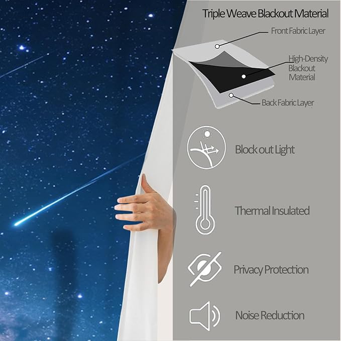 Starry Sky Curtain, Snow Mountain Meteor Shower Curtains - Image 5