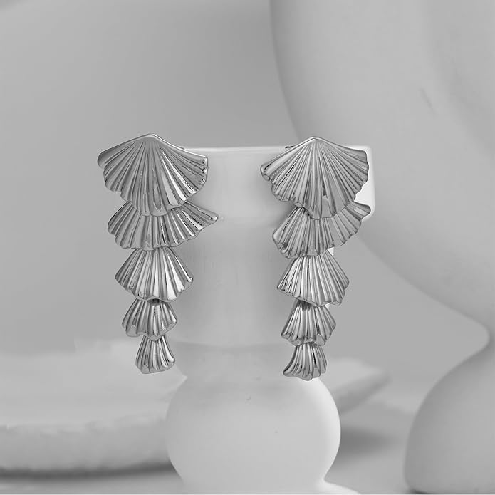 Gold/Silver Shell Dangle Earrings for Women Seashell Drop Dangle Earrings Ocean Beach Earrings Summer Jewelry