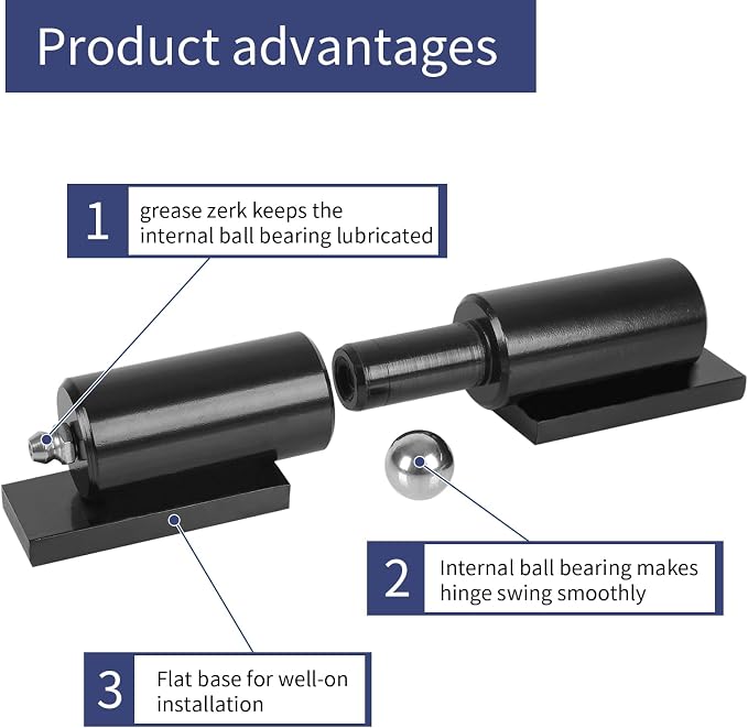 4-Pack Barrel Gate Hinge 5 inches Heavy Duty Weld-On Install Fence 450 Lbs - Image 4