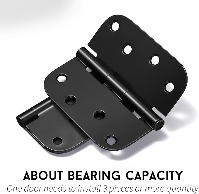 goldenwarm 12 Pack Interior and Exterior Door Hinges, Matte Black Door Hinges 4 - Image 5