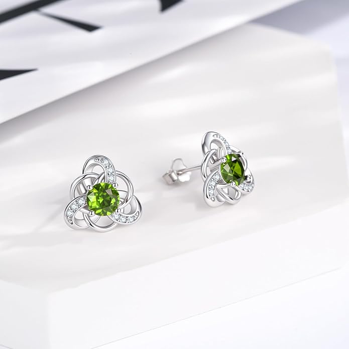 MEDWISE 925 Sterling Silver Birthstone Stud Earrings for Women Birthday Jewelry Gifts for Daughter Mother Women Valentines Day Gifts for Her