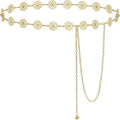 Small Flower Metal Belt Chain - Adjustable Waist Chain for Women's Dresses