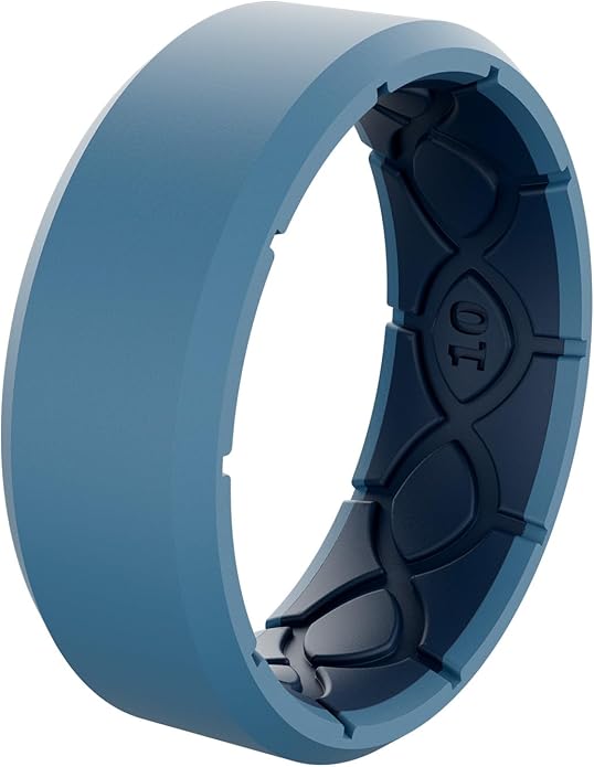 Groove Life Edge Silicone Ring - Breathable Rubber Wedding Rings for Men, Unique Design, Comfort Fit Ring
