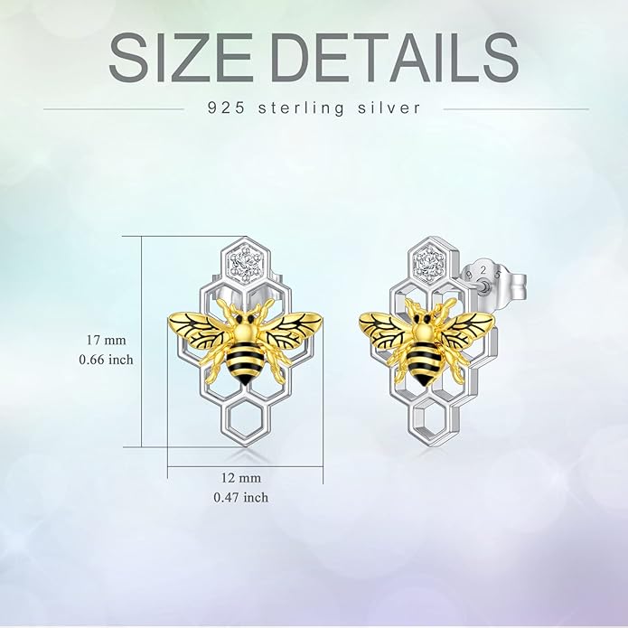 PELOVNY Animal Dangle Earrings Sterling Silver Hypoallergenic Moss Agate Crystal Moonstone Earrings Bee Butterfly Dolphin Peacock Phoenix Jewelry Birthday Christmas Gifts for Women
