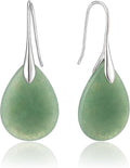 SELOVO Agate Teardrop Stone Grey Drop Earrings Fishhook Dangle Earrings for Women