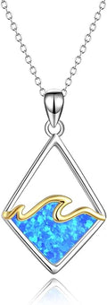 YAFEINI Sterling Silver Ocean Wave Necklace Abalone Shell Wave Pendant Ocean Jewelry Beach Gifts for Women (Abalone shell)