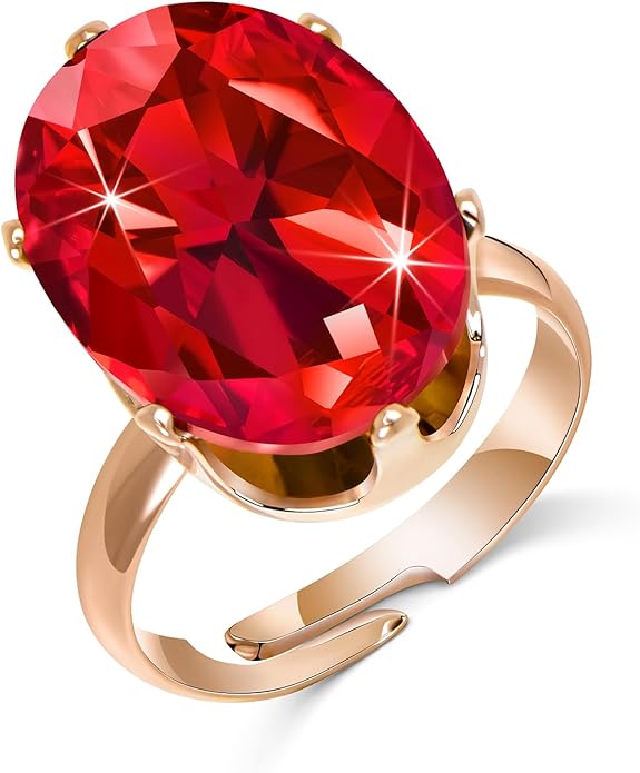 Linawe Cubic Zirconia Imitation Diamond Moissanite Rings for Women, 14K Gold/Rose Gold/Silver Adjustable Chunky Ring, Costume Rhinestone Jewelry for Wedding Engagement
