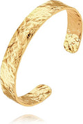 POTESSA 18K Gold Plated Cuff Bracelets Adjustable Dainty Bangle Handemade Jewelry for Women