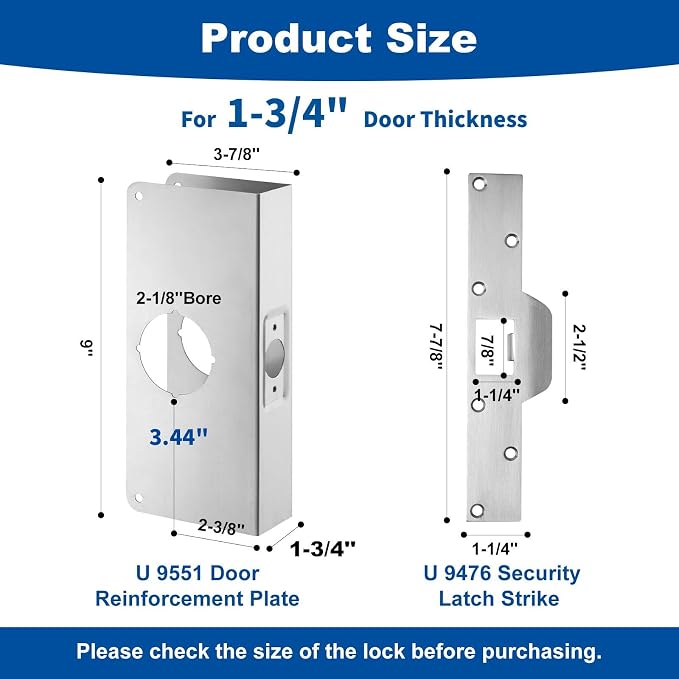 U 9551 Door Reinforcement Plate & U9476 Latch Strike - Image 2