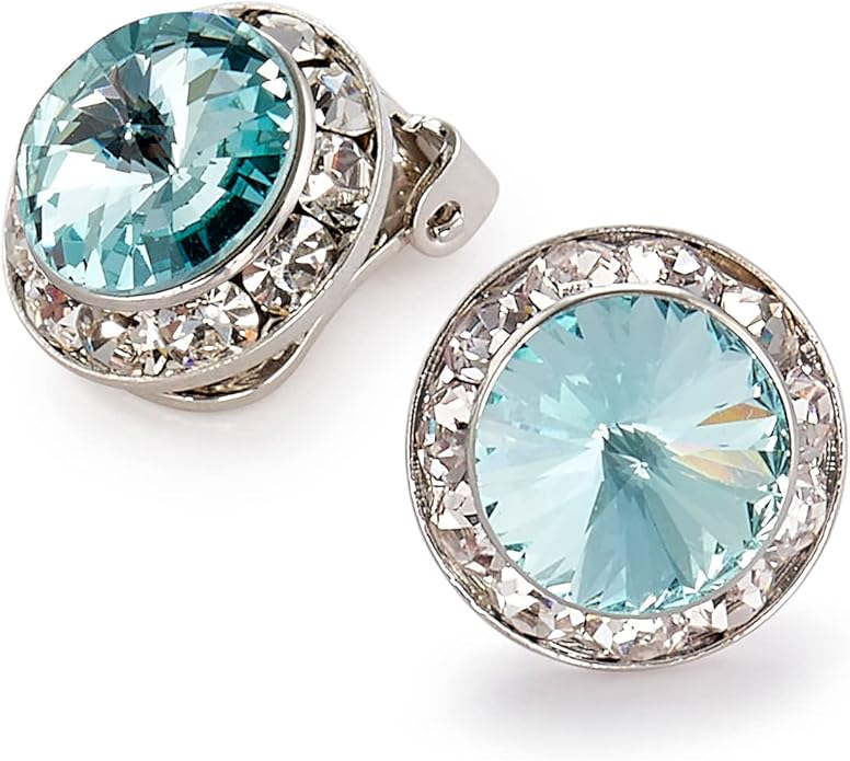 | Colorful Rhinestone Clip On Earrings for Dance, Pageant, Prom, Performance, Wedding, or Special Event