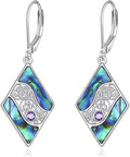 Abalone Shell Dangle Drop Earrings for Women 925 Sterling Silver Filigree Bohemian Earrings Jewelry Gift