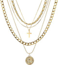 Pirate Necklace Chunky Gold Necklace for Women vintage Pirate Coin Pendant Necklace Fashion Chunky Chain Choker Necklaces Pirate Costume Women Men Jewellery
