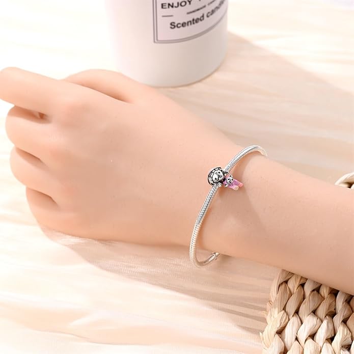 LIGHTDOG 925 Sterling Silver Charm fits Pandora Charm Bracelet Necklaces Pendant Bead Charms Jewelry Gift for Women Family Friends
