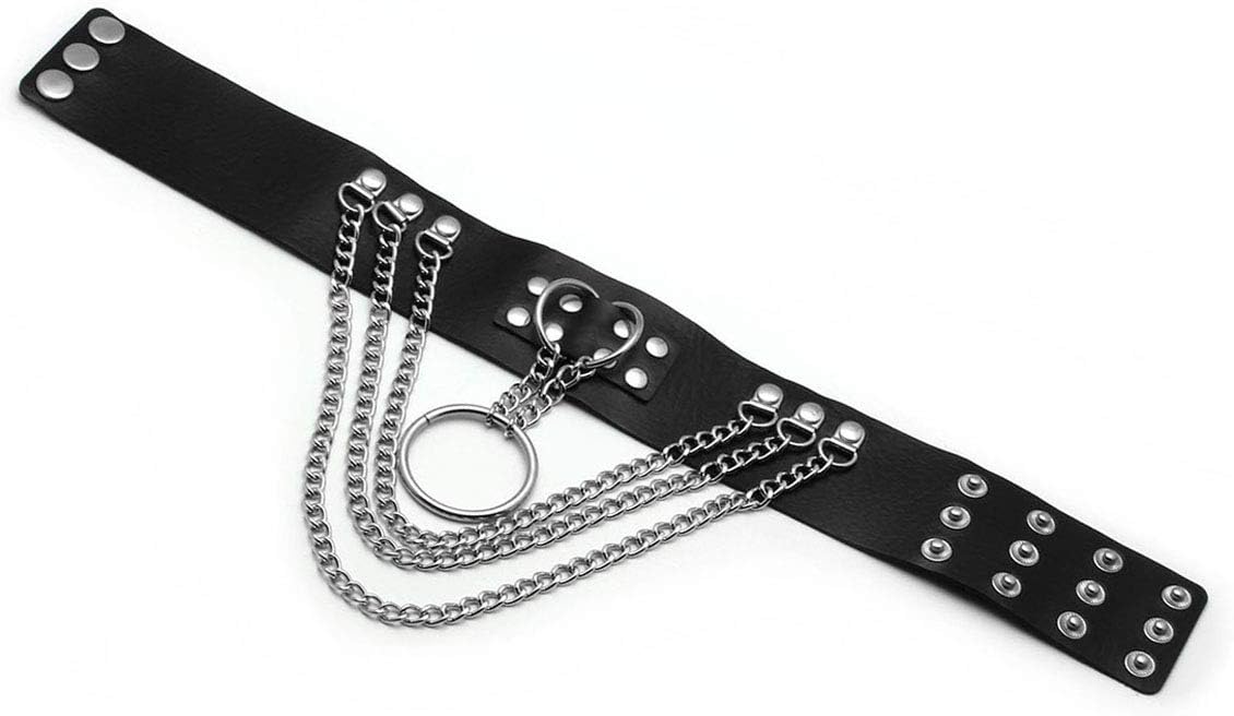 Eigso Vintage Punk Goth Studded Rivet Pu Leather Collar Choker Necklace with Spikes Adjustable