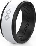 Rinfit Silicone Rings for Men 9mm Wide, 2mm Thick - Mens Rubber Wedding Bands - Infinity Ring with 2 Layers - Patented Design