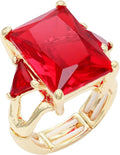 Lavencious Big Bold Radiant CZ Stones Stretch Rings for Women Size for 7-9