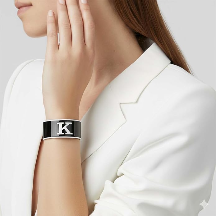 LILIE&WHITE Acrylic Monogram Resin Bracelet for Women Trendy Acrylic Statement Bracelets Jewelry Gift