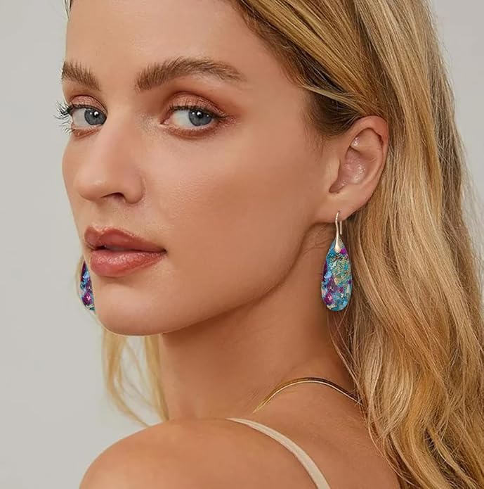 Natural Stone Earrings Waterdrop Stone Dangle Earrings for Women