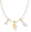 PAVOI 14K Gold Plated Dainty Necklace with Charms Set - Hypoallergenic Adjustable Chain Gold Charm Necklace for Women - Small Motif & Mantra 2 and 3-Pack Removable Pendants - Cute Jewelry Gifts
