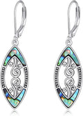 Abalone Shell Dangle Drop Earrings for Women 925 Sterling Silver Filigree Bohemian Earrings Jewelry Gift