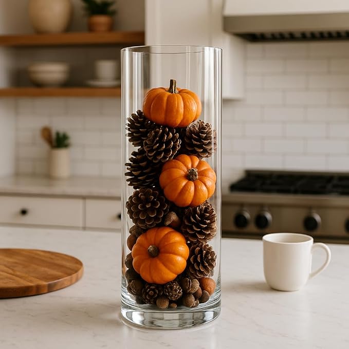 CYS EXCEL Cylinder Clear Glass Vase | Multiple Size Choices Glass Flower Vase - Image 8