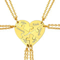 FindChic Personalized Matching BFF Necklace for 2/3/4/5/6 Puzzle Name Heart Pendant Stainless Steel Couple Necklace Set Customized Necklaces for Teen Girls
